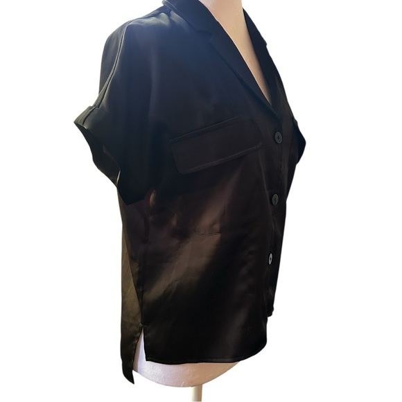 Rachel Zoe Black Boxy Button Down Shirt Large - Picture 4 of 6